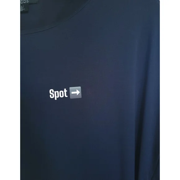 COS Sz S Jersey Knit Tee Shirt Tunic Dress Stretch Silk Drop Sleeve Pockets Blue - Picture 15 of 16